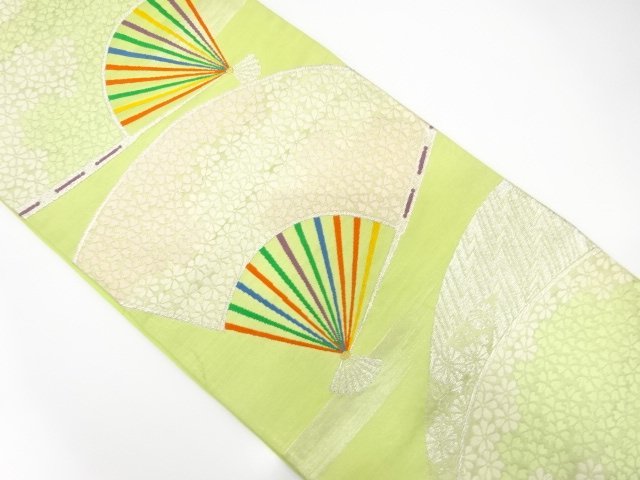 JAPANESE KIMONO / ANTIQUE FUKURO OBI / SILK / WOVEN FLOWER